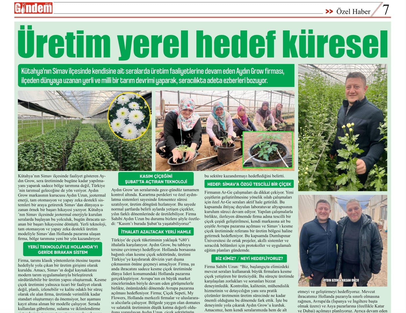 Üretim yerel, hedef küresel